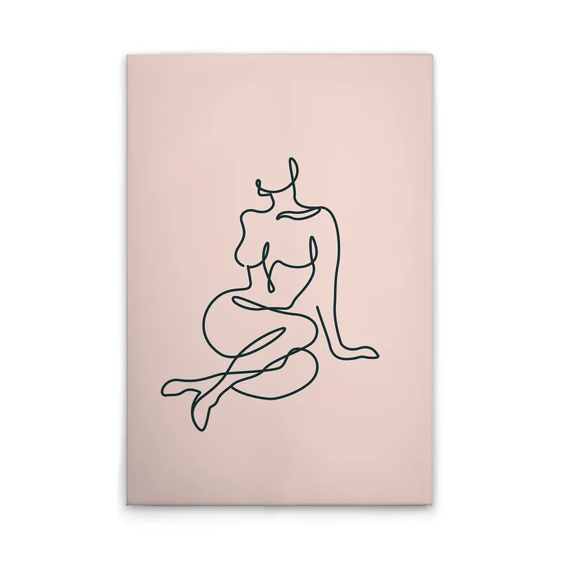 Tadessi Leinwandbild Silhouetten Oneliner - 50 x 75 cm - M1-No.51710 - Keilrahmen in Creme Schwarz Markenprodukt
