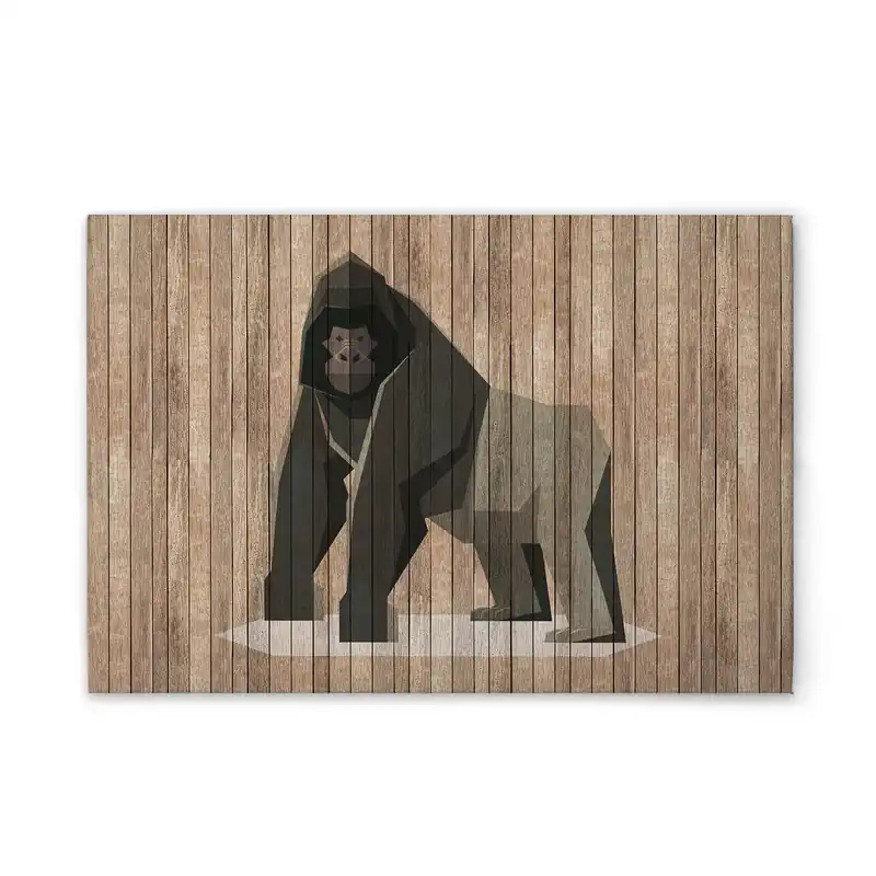 Beliebt Tadessi Leinwandbild Holzoptik Gorilla - 120 x 80 cm - M1-No.50960 - Keilrahmen in Braun Grau