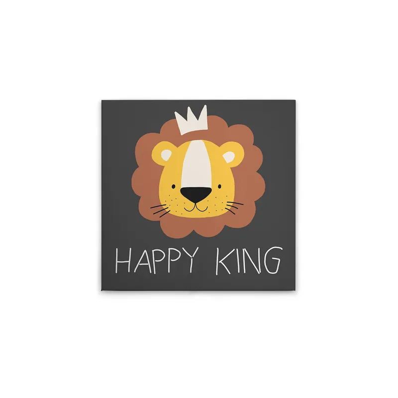 Online Kaufen Tadessi Leinwandbild Löwe Kinderzimmer - 30 x 30 cm - M1-No.50639 - Keilrahmen in Schwarz Braun