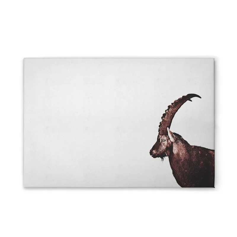 Direkt Vom Hersteller Tadessi Leinwandbild Tiere Steinbock - 90 x 60 cm - M1-No.51124 - Keilrahmen in Grau Braun
