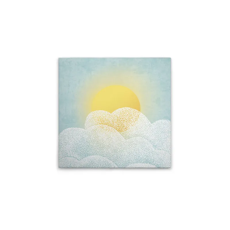Aktuell Tadessi Leinwandbild Sonne & Wolken - 30 x 30 cm - M1-No.50592 - Keilrahmen in Blau Gelb