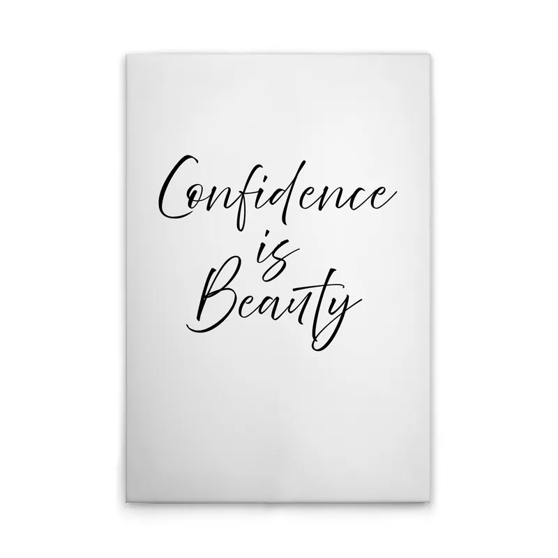 Billig Tadessi Leinwandbild "Confidence is Beauty" Weiß Schwarz - 80 x 120 cm - M1-No.51946 - Keilrahmen