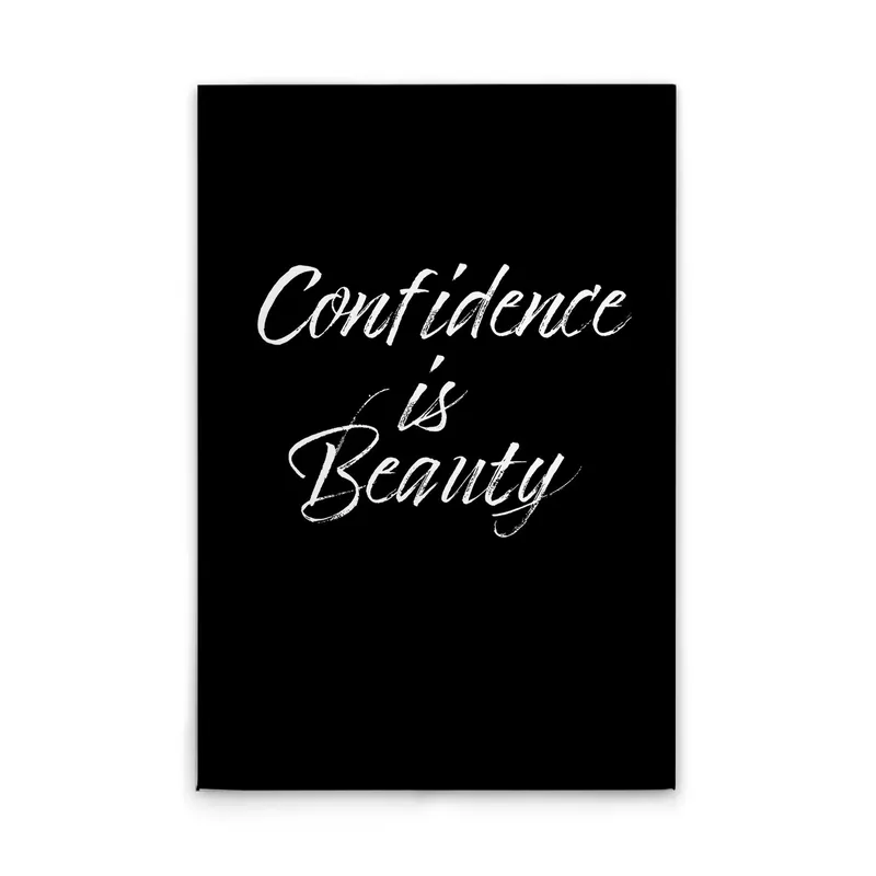 Direktkauf Tadessi Leinwandbild "Confidence is Beauty" Schwarz Weiß - 50 x 75 cm - M1-No.51949 - Keilrahmen