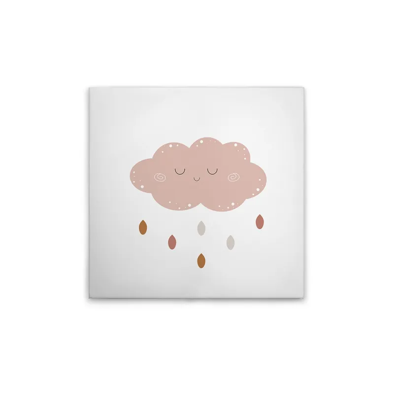 Top-Preis Tadessi Leinwandbild Kinderzimmer Wolke Rosa - 60 x 60 cm - M1-No.51617 - Keilrahmen in Weiß Braun
