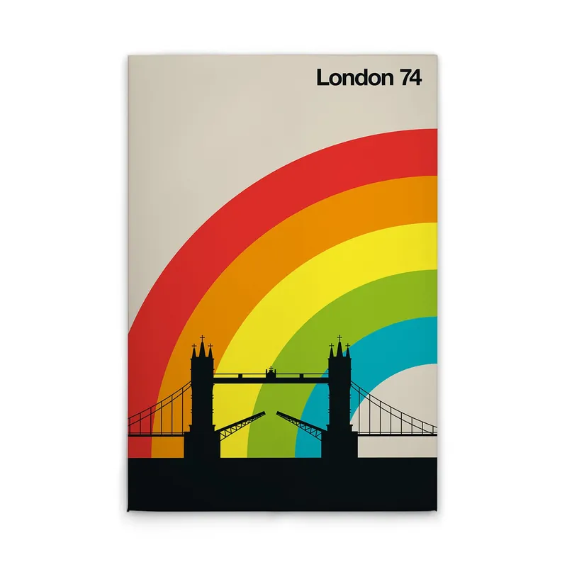 Wochenendangebot Tadessi Leinwandbild Retro London - 40 x 60 cm - M1-No.50825 - Keilrahmen in Bunt Creme