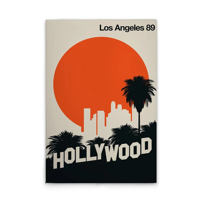 Geprüft Tadessi Leinwandbild Retro Los Angeles - 60 x 90 cm - M1-No.50797 - Keilrahmen in Creme Schwarz