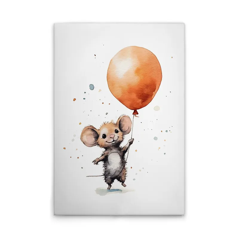 Tadessi Leinwandbild Niedliche Maus Orange - 40 x 60 cm - M1-No.52200 - Keilrahmen in Weiß Braun Sonderangebot