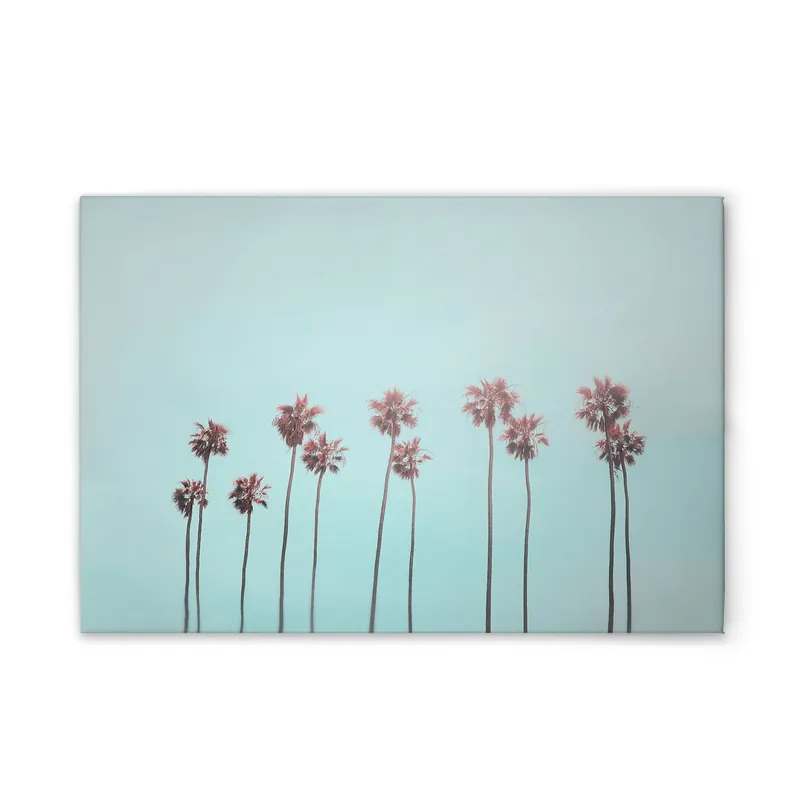 Jetzt Kaufen Tadessi Leinwandbild Palmen Zart Blau Rosa - 60 x 40 cm - M1-No.51067 - Keilrahmen in Blau Rosa