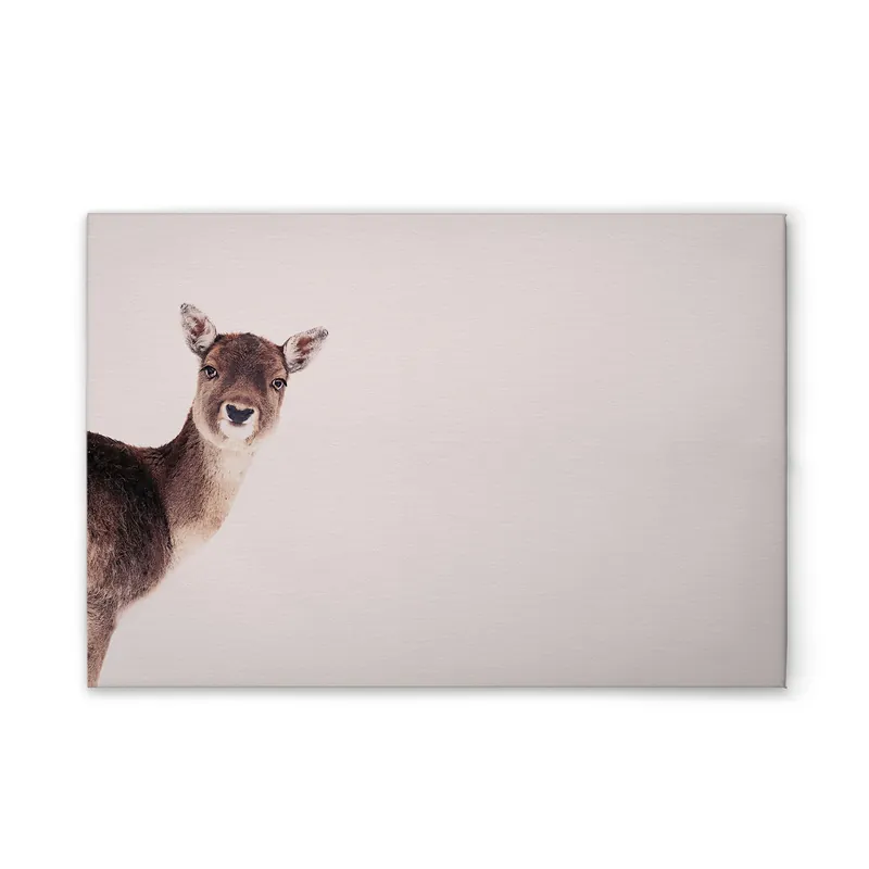 Wochenendangebot Tadessi Leinwandbild Tiere Hirsch Rosa - 120 x 80 cm - M1-No.51165 - Keilrahmen in Beige Braun