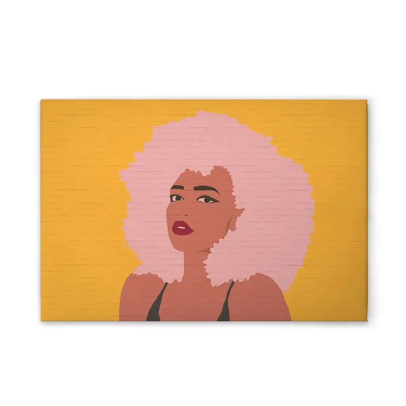 Billig Tadessi Leinwandbild Retro Whitney - 120 x 80 cm - M1-No.51260 - Keilrahmen in Gelb Rosa