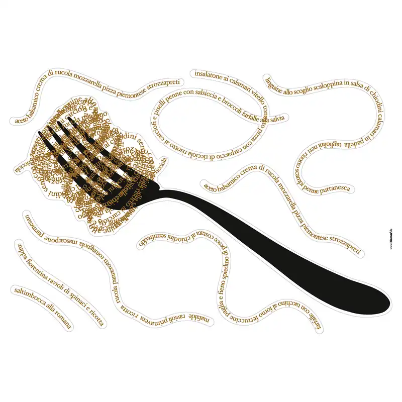 Markenware Komar Wandtattoo - Pasta - 70 x 100 cm - Wandsticker Selbstklebend - Modern