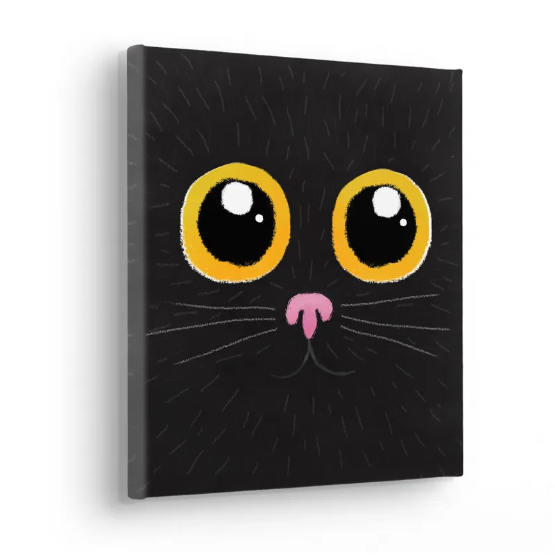 Bestpreis Komar Leinwandbild Black Cat - 30 x 30 cm - Keilrahmenbild - Modern