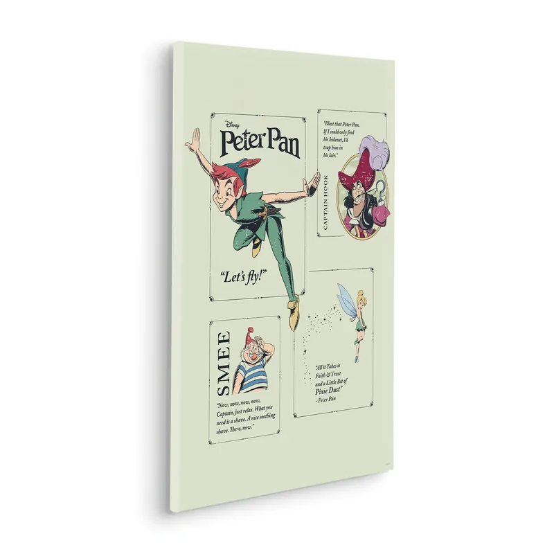 Komar Leinwandbild Peter Pan Let´s Fly! - 60 x 40 cm - Keilrahmenbild - Kinderzimmer - Klassisch Neu