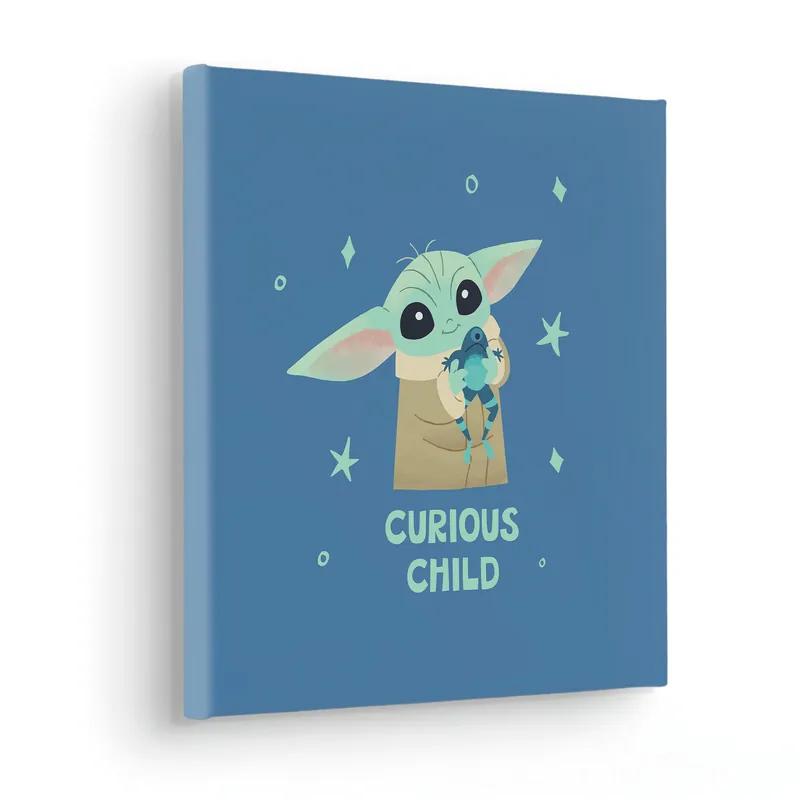 Aktuell Komar Leinwandbild Star Wars The Mandalorian Little Grogu Curious - 30 x 30 cm - Keilrahmenbild - Kinderzimmer