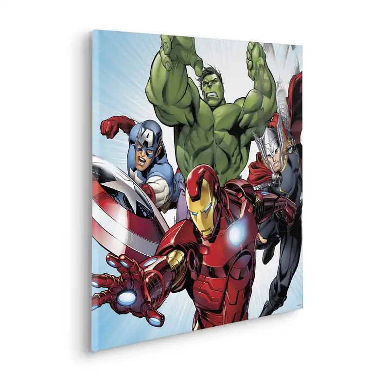 Komar Leinwandbild Marvel Avengers Teampower - 60 x 60 cm - Keilrahmenbild Must-Have