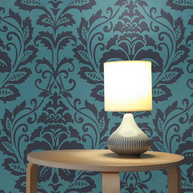 Abverkauf Tapete Barock Jacopo M1-No.263 Vliestapete Blau Grau Tapete mit Ornamenten