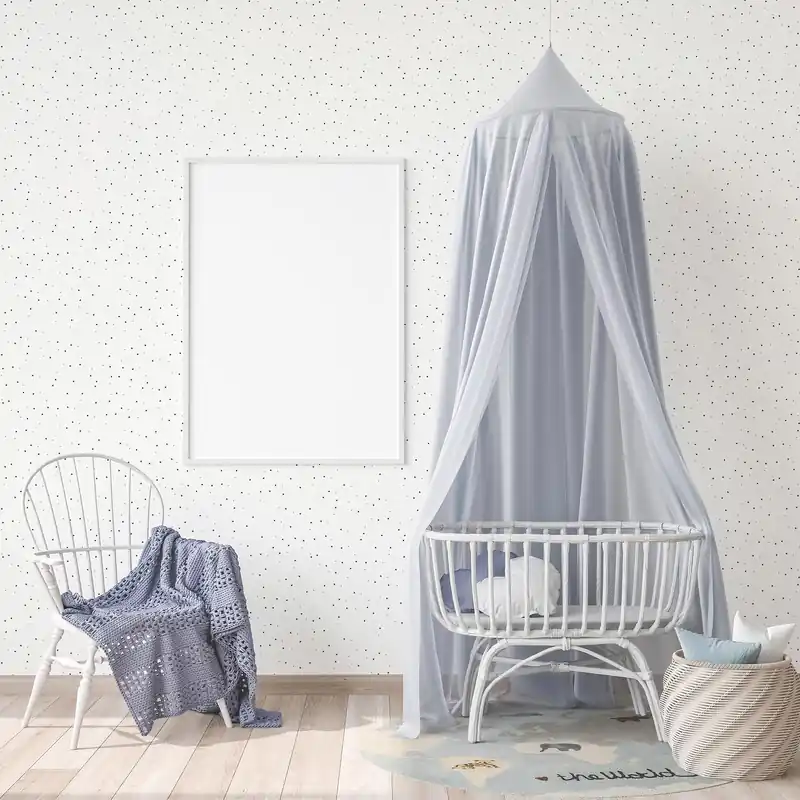 Letzte Chance Tapete Kinderzimmer M1-No.734 Vliestapete Blau Weiß Sterntapete