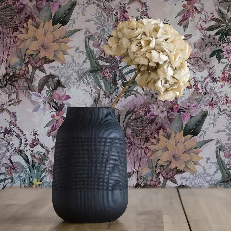 Tapete Blumen Mario M1-No.786 Vliestapete Lila Weiß Blumenoptik Floral Neuheit