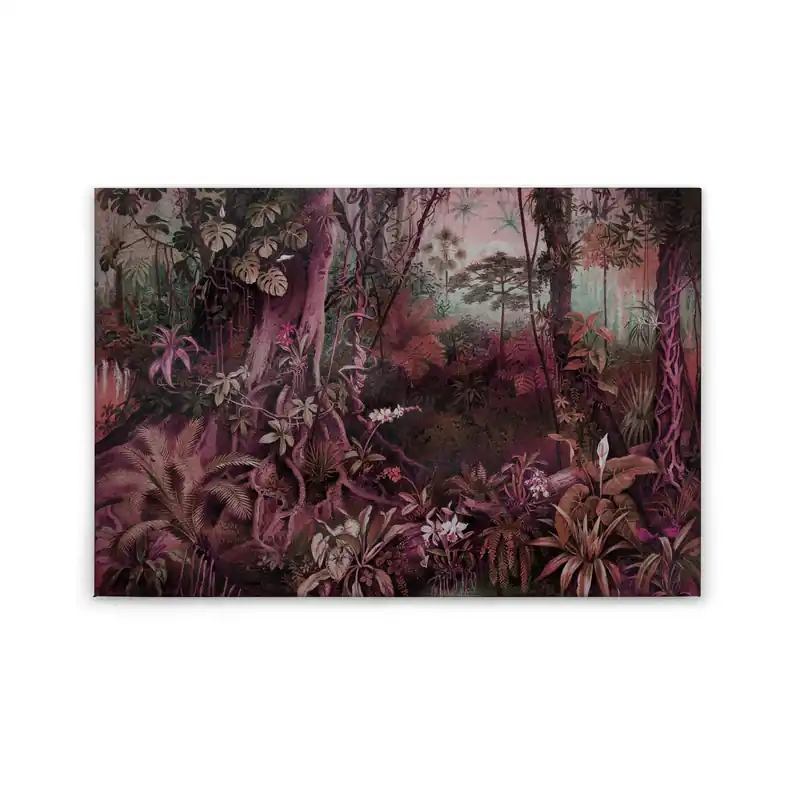 Tadessi Leinwandbild Dschungel - 60 x 90 cm - M1-No.50138 - Keilrahmen in Rot Pink Echt
