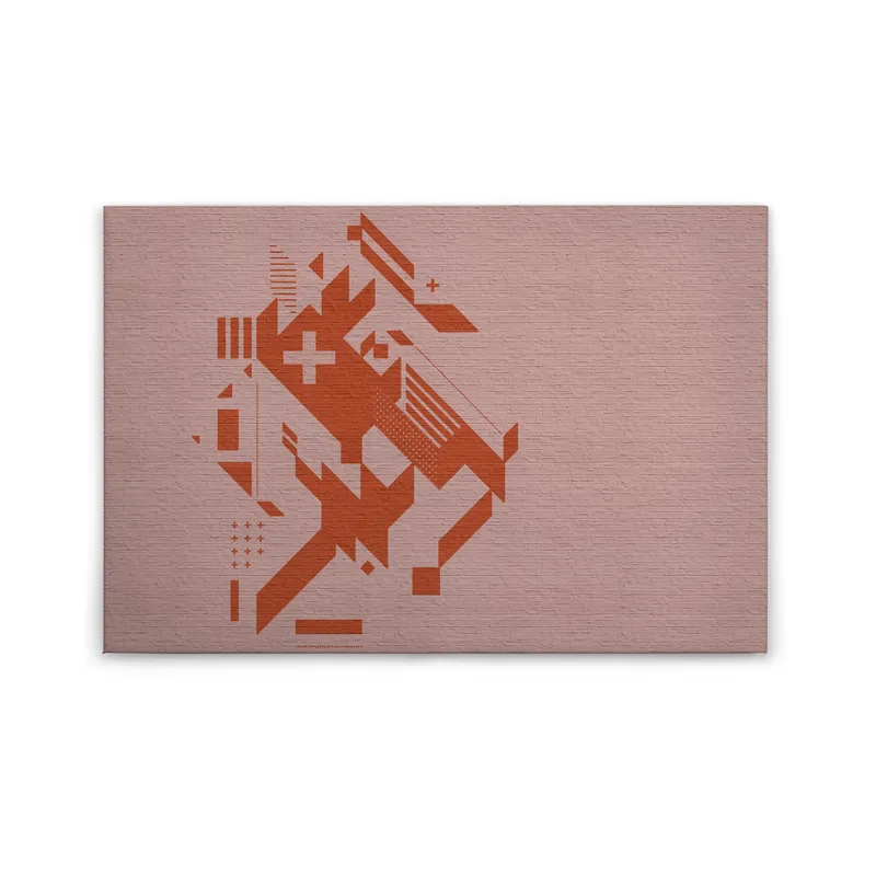 Schnäppchen Tadessi Leinwandbild Abstrakt - 60 x 90 cm - M1-No.50167 - Keilrahmen in Orange Rosa