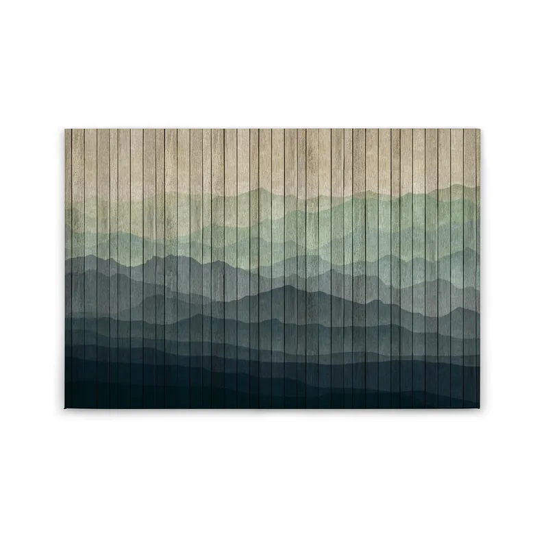 Billig Tadessi Leinwandbild Berge - 60 x 90 cm - M1-No.50204 - Keilrahmen in Blau Grün