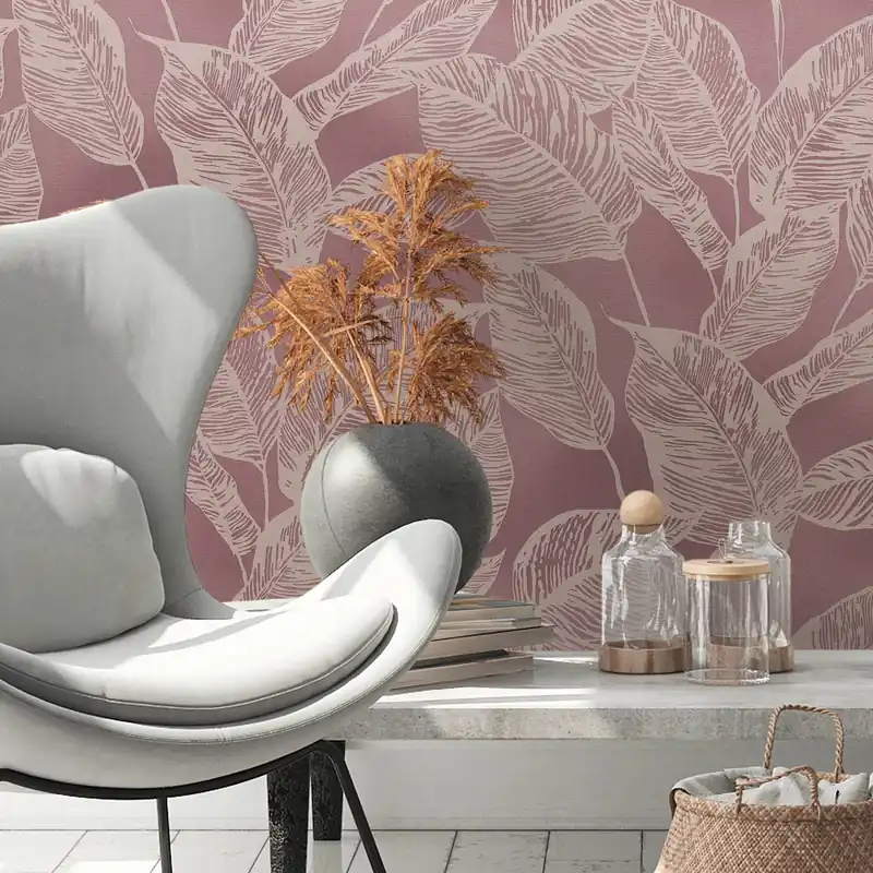 Tapete Bäume Blätter Enrico M1-No.3528 Vliestapete Lila Beige Natur Neuheit