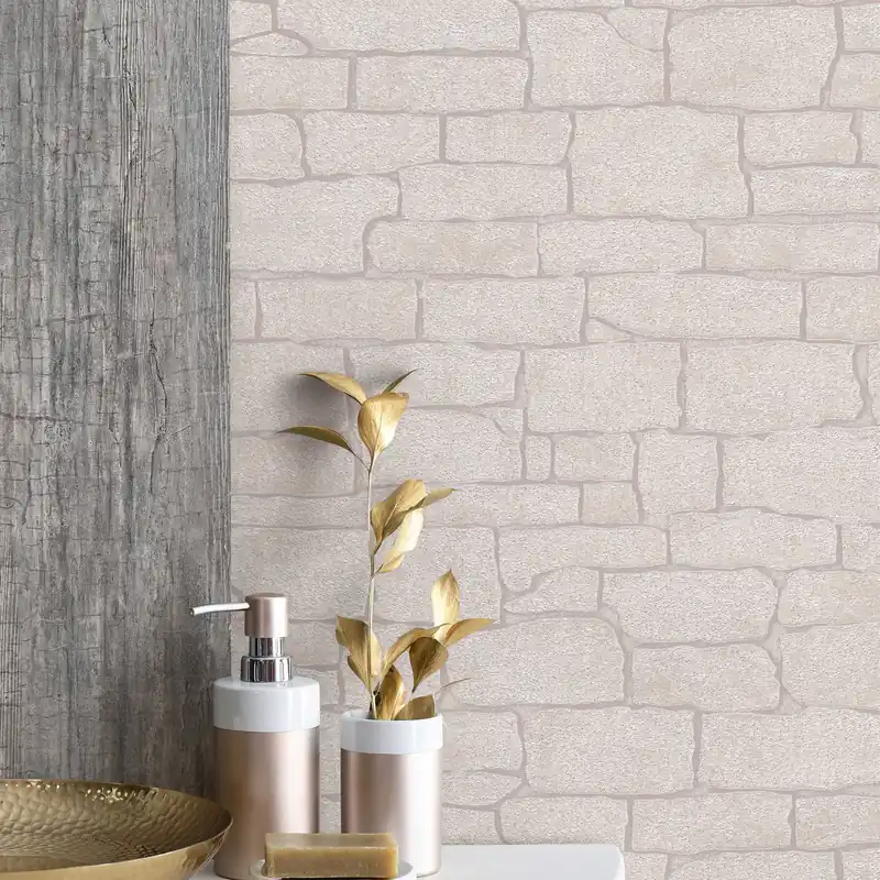 Tapete Stein Eliano M2-No.199 | Vliestapete Steinoptik | Beige | Industrial | Loft | Steintapete Rabatt