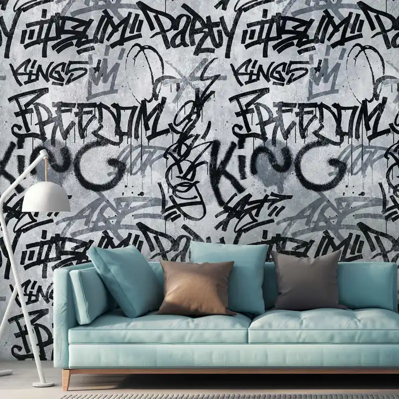 Heißes Angebot Tadessi Fototapete Urban Grafitti M1-No.10242 Digitaldruck Tapete Grau Schwarz - Beton Industrial Loft