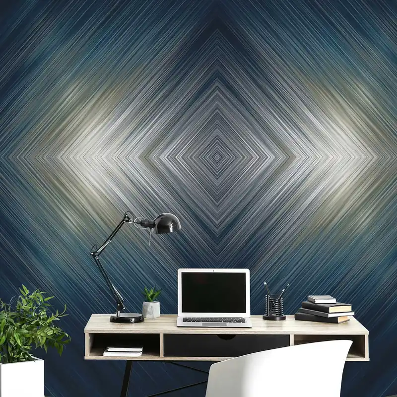 Fototapete 3D Optik M2-No.0538 | Digitaldruck | Blau | Lightning | Modern | Geometrisch Bestpreis