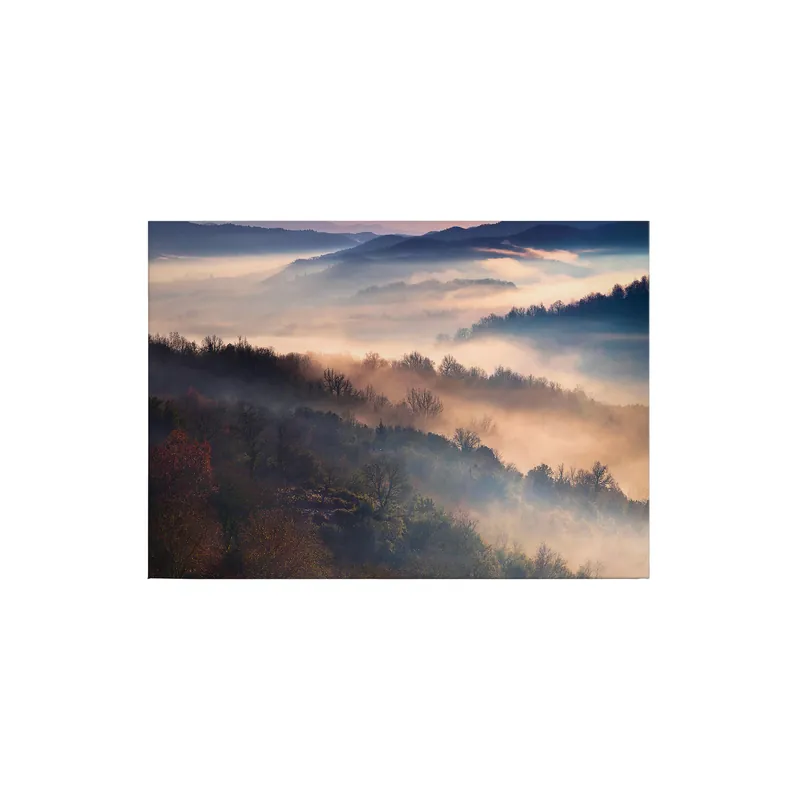 Sonderaktion Tadessi Leinwandbild Laubwald - 50 x 70 cm - M1-No.50267 - Keilrahmen in Blau Weiß
