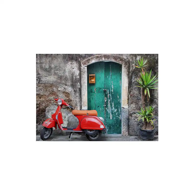 Billig Tadessi Leinwandbild Motorräder - 50 x 70 cm - M1-No.50298 - Keilrahmen in Grün Rot