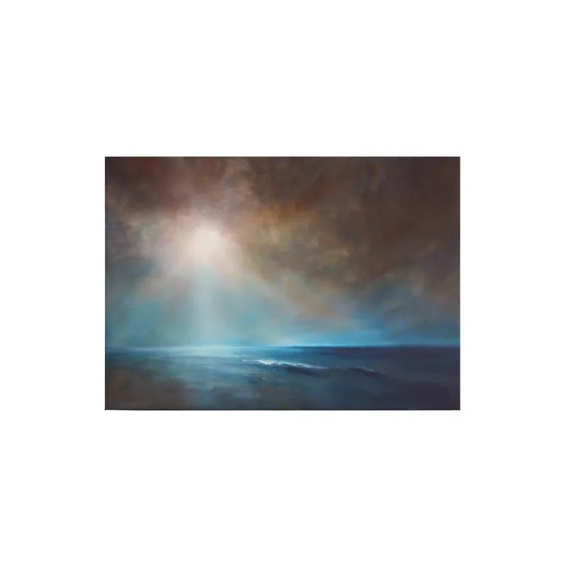 Ausverkauf Tadessi Leinwandbild Meer und Sonnenstrahlen - 50 x 70 cm - M1-No.50317 - Keilrahmen in Blau