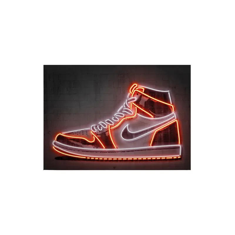 Markenprodukt Tadessi Leinwandbild Sneaker Schuh - 50 x 70 cm - M1-No.50331 - Keilrahmen in Orange Schwarz
