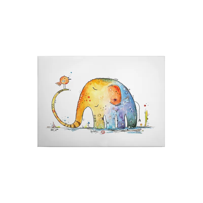 Direkt Vom Hersteller Tadessi Leinwandbild Elefant - 50 x 70 cm - M1-No.50338 - Keilrahmen in Blau Gelb