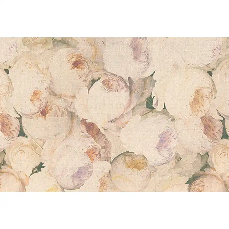 Tadessi Fototapete Blumen M1-No.60128 Digitaldruck Tapete Creme Rosa - Natur Rosen Floral Schneller Versand