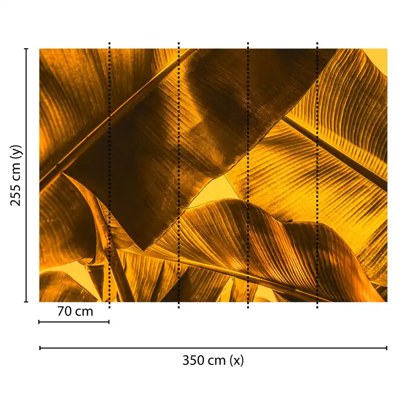Tadessi Fototapete Natur M1-No.60380 Digitaldruck Tapete Orange Gelb - Palmen Dschungel Preiswert
