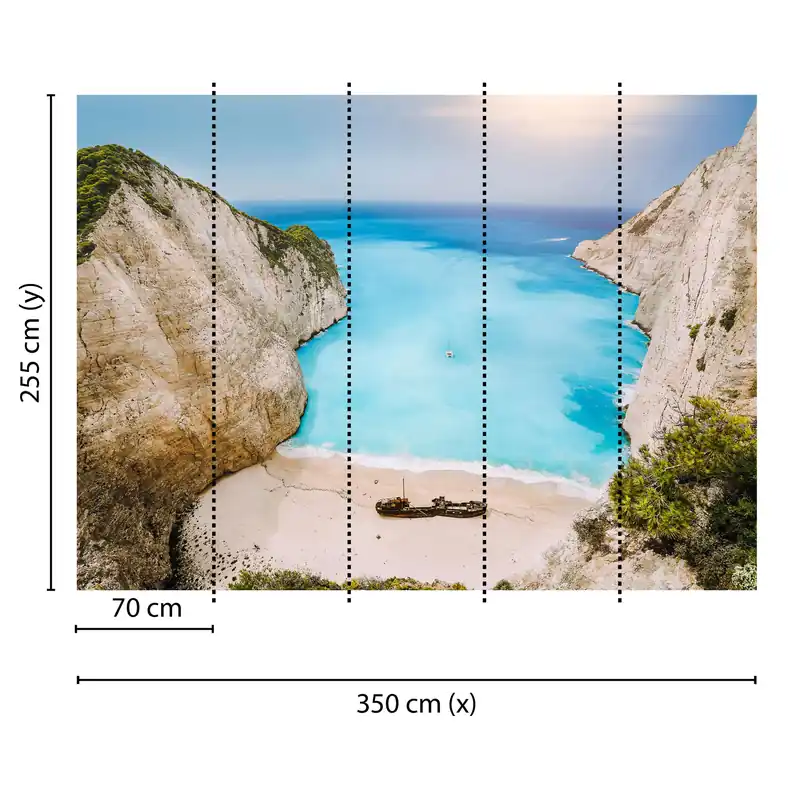 Tadessi Fototapete Strand M1-No.60429 Digitaldruck Tapete Blau Braun - Meer Preis Gesenkt