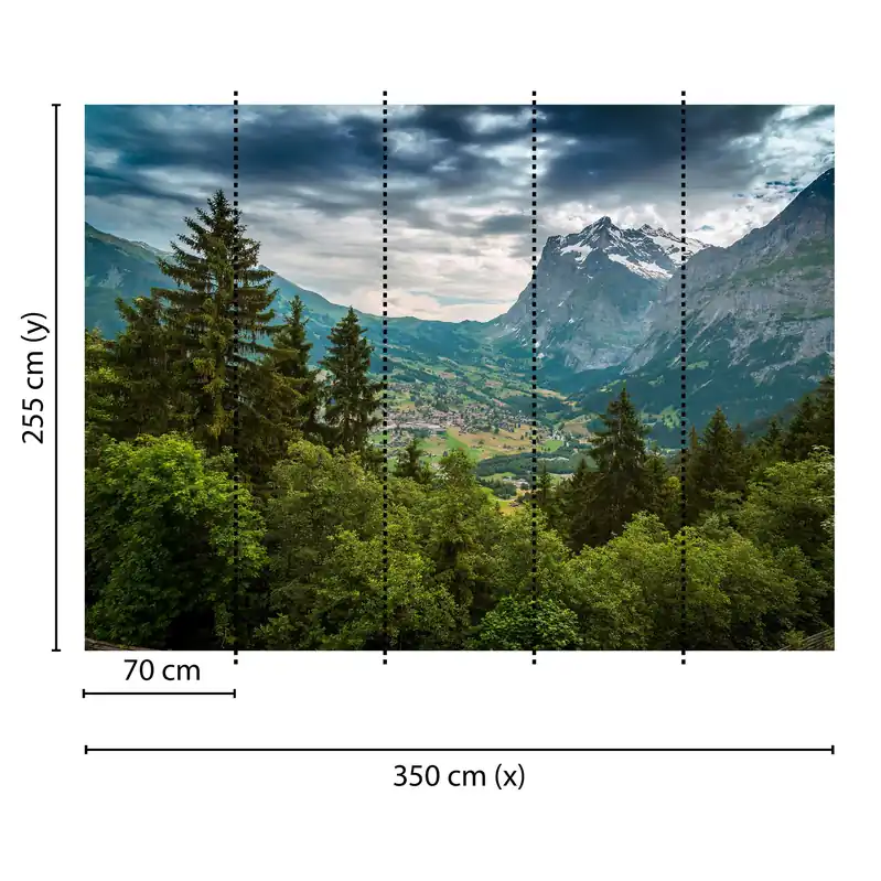 Sichere Zahlung Tadessi Fototapete Wald M1-No.60463 Digitaldruck Tapete Grün Grau - Natur Landschaft