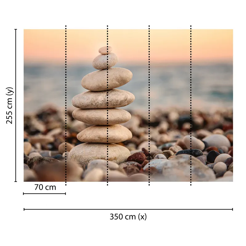 Tadessi Fototapete Steinoptik M1-No.60491 Digitaldruck Tapete Grau Blau - Meer Strand Schneller Versand