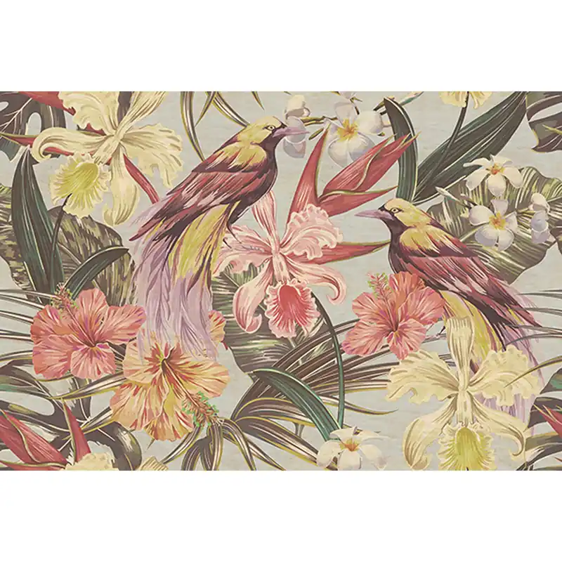 Tadessi Fototapete Blumen M1-No.60801 Digitaldruck Tapete Gelb Rot - Vögel Floral Billig
