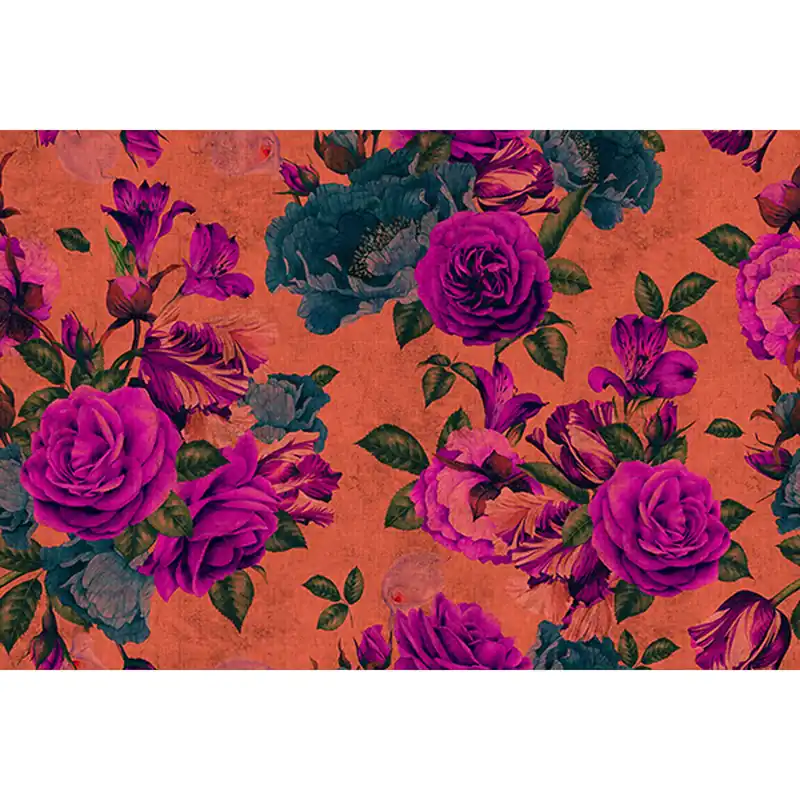 Tadessi Fototapete Blumen M1-No.60928 Digitaldruck Tapete Pink Orange - Rosen Must-Have