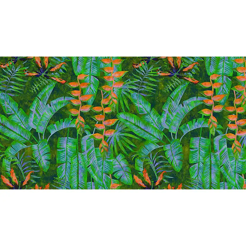 Must-Have Tadessi Fototapete Dschungel M1-No.60965 Digitaldruck Tapete Grün Orange - Pflanzen Floral