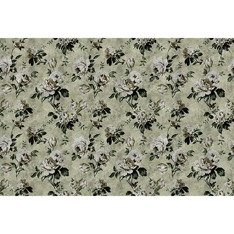 Abverkauf Tadessi Fototapete Blumen M1-No.60986 Digitaldruck Tapete Grün Beige - Rosen