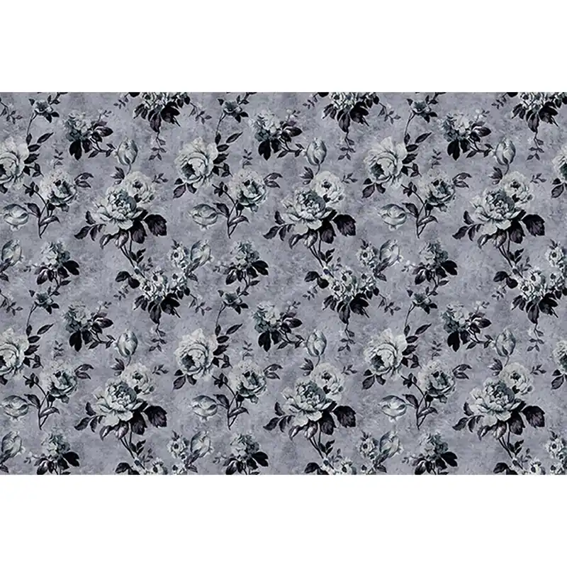 Tadessi Fototapete Blumen M1-No.60991 Digitaldruck Tapete Blau Grau - Rosen Preisreduziert