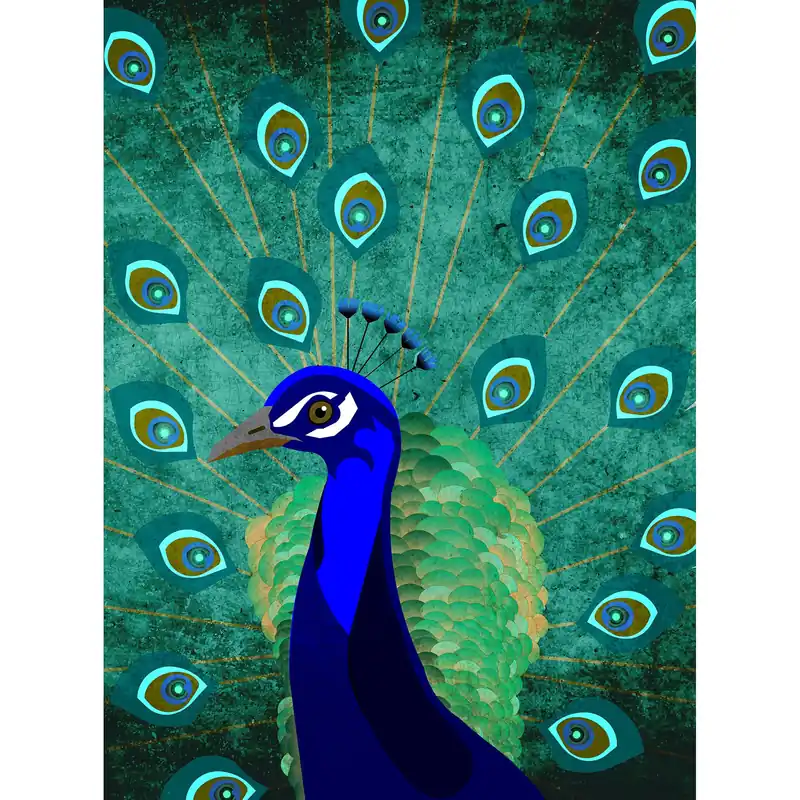 Jetzt Bestellen Tadessi Fototapete Vögel M1-No.61082 Digitaldruck Tapete Grün Blau - Tiere Pfau