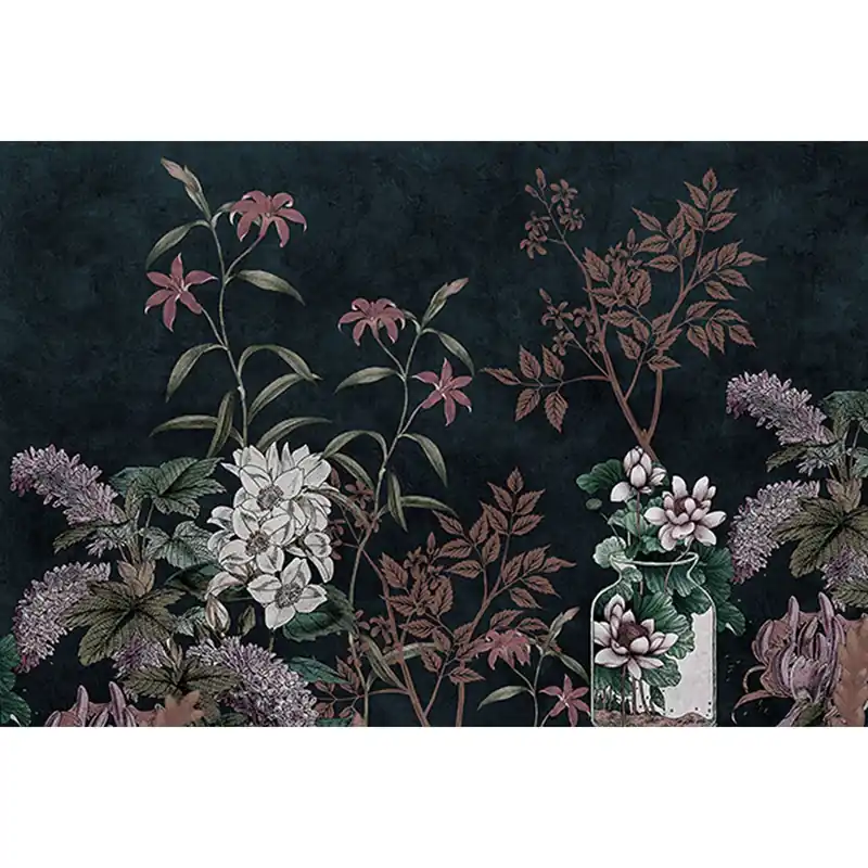 Echt Tadessi Fototapete Blumen M1-No.61157 Digitaldruck Tapete Grün Blau - Natur
