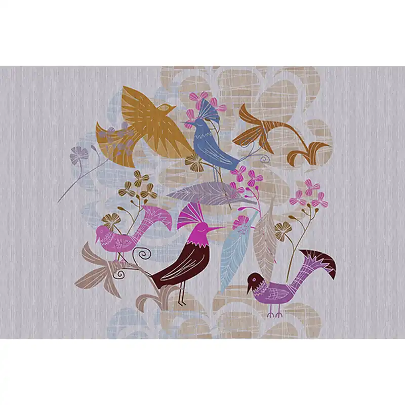 Direkt Vom Hersteller Tadessi Fototapete Vögel M1-No.61291 Digitaldruck Tapete Blau Lila - Abstrakt Tiere