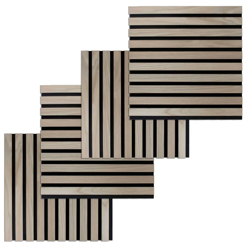 PROVISTON Akustik Paneel 4er SET 400 x 400 x 21 mm Eiche Natur Akustik Wandpaneele MDF Furniert Rabatt