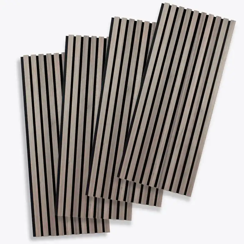 PROVISTON Akustik Paneel 4er SET 1200 x 600 x 21 mm Walnuss Akustik Wandpaneele MDF Furniert Direktkauf