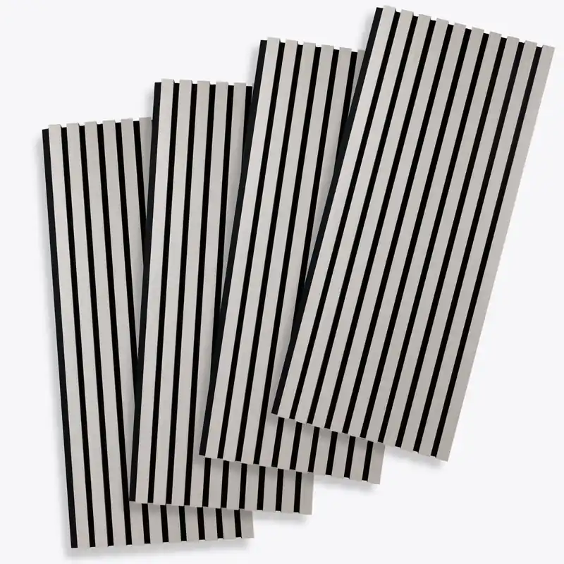 PROVISTON Akustik Paneel 4er SET 1200 x 600 x 21 mm Eiche hell Akustik Wandpaneele MDF Furniert Echt